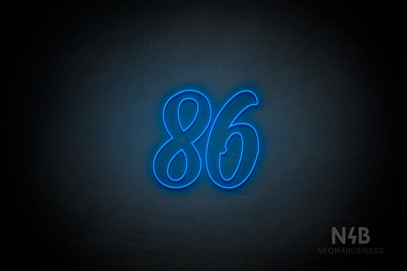Number "86" (Charming font) - LED neon sign
