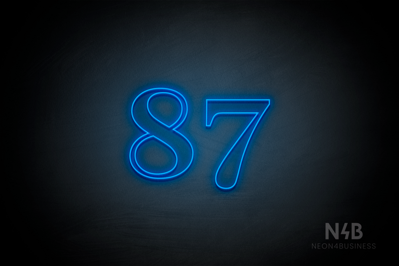 Number "87" (World font) - LED neon sign