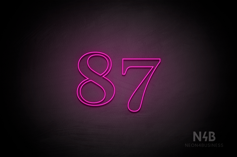 Number "87" (World font) - LED neon sign