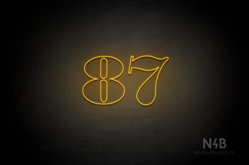 Number "87" (Bodoni Libre font) - LED neon sign