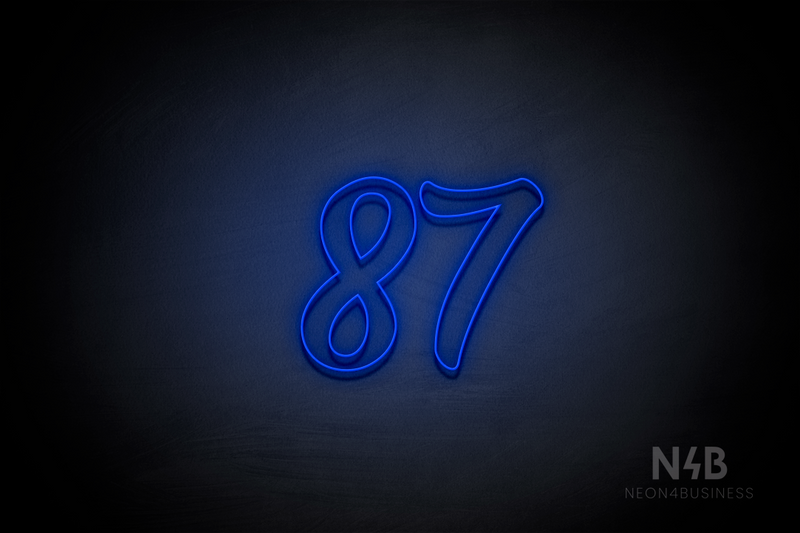Number "87" (Charming font) - LED neon sign
