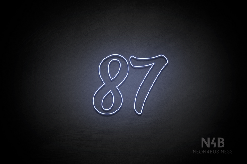 Number "87" (Charming font) - LED neon sign