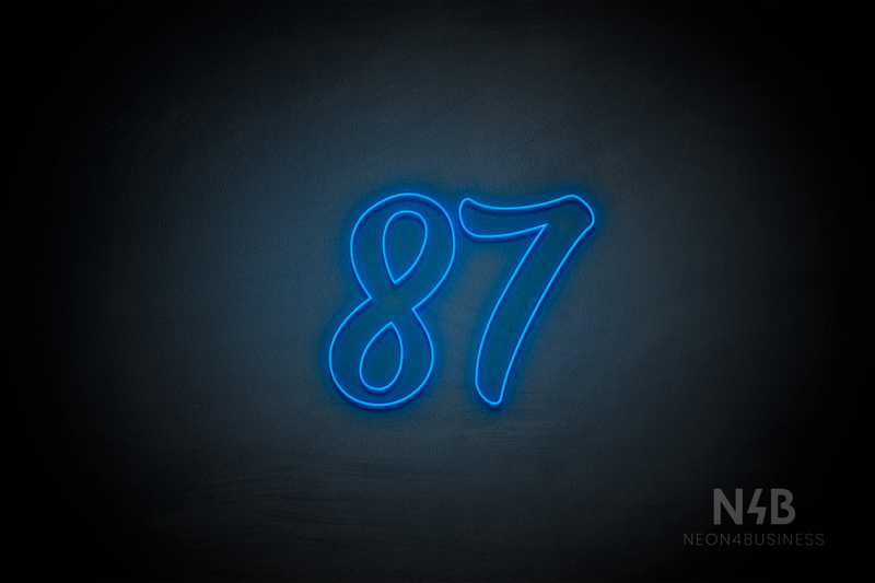 Number "87" (Charming font) - LED neon sign