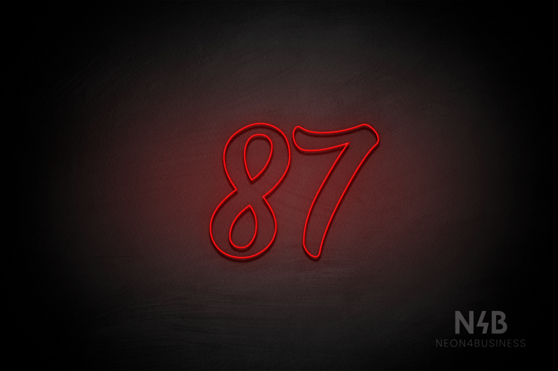 Number "87" (Charming font) - LED neon sign