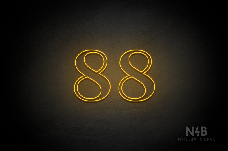 Number "88" (World font) - LED neon sign