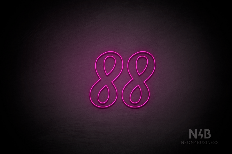 Number "88" (Charming font) - LED neon sign