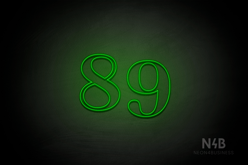 Number "89" (World font) - LED neon sign