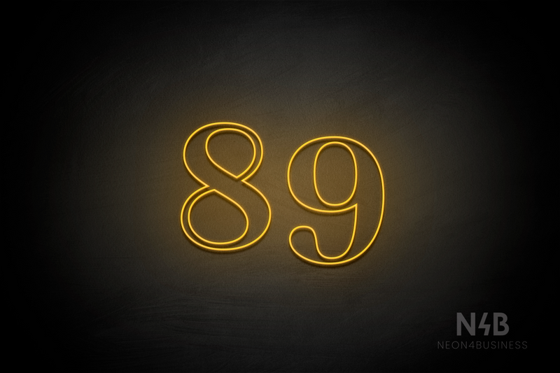 Number "89" (World font) - LED neon sign