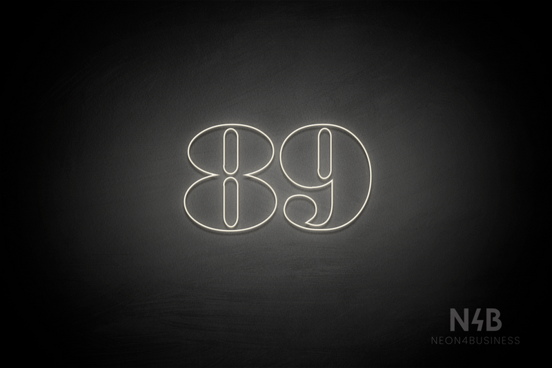 Number "89" (Bodoni Libre font) - LED neon sign