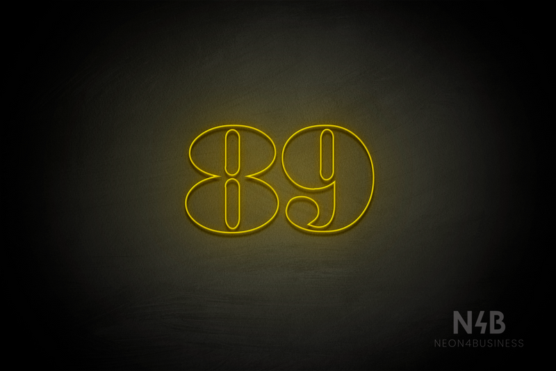 Number "89" (Bodoni Libre font) - LED neon sign