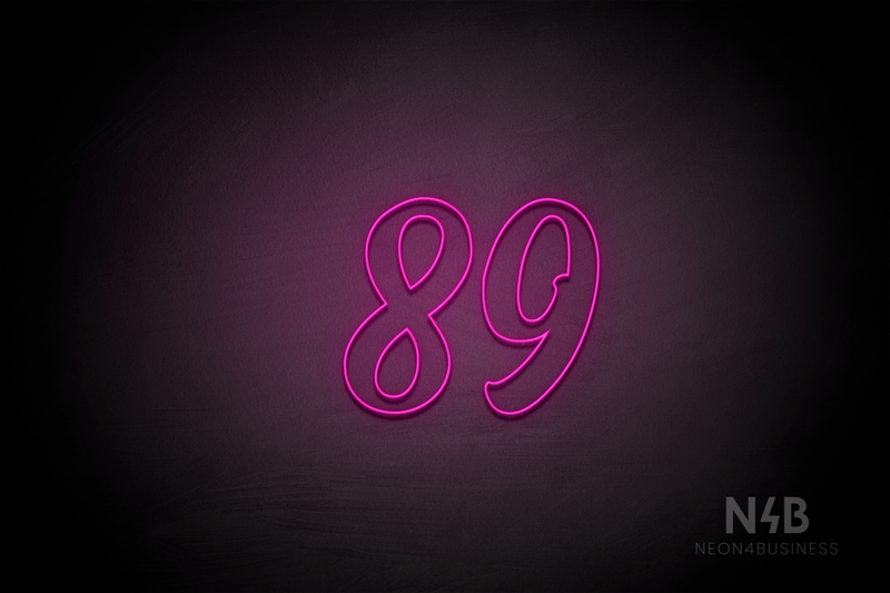 Number "89" (Charming font) - LED neon sign