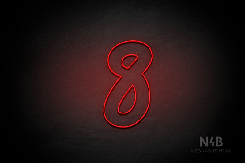 Number "8" (Queen font) - LED neon sign