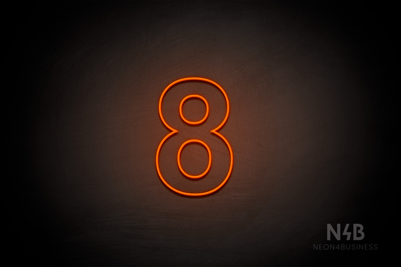 Number "8" (Arial font) - LED neon sign