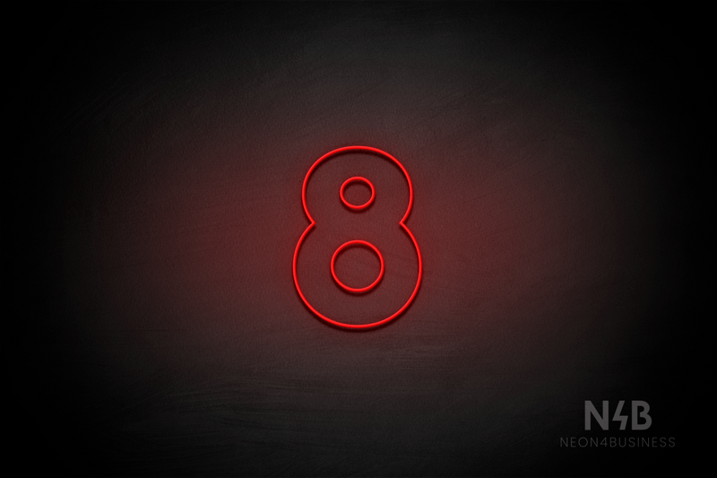 Number "8" (Roletta font) - LED neon sign