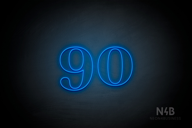 Number "90" (World font) - LED neon sign