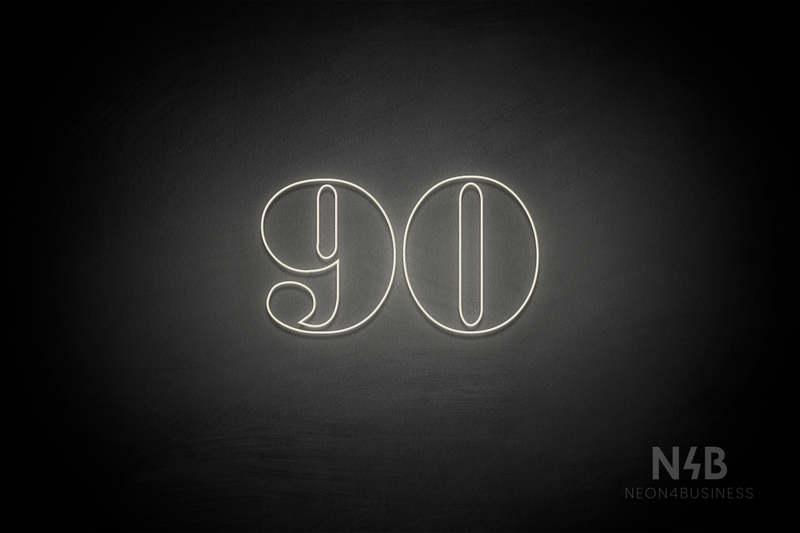Number "90" (Bodoni Libre font) - LED neon sign