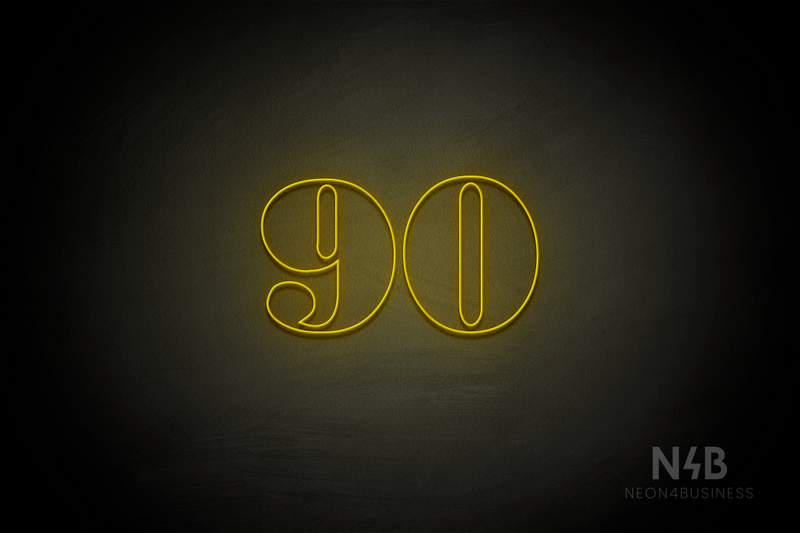 Number "90" (Bodoni Libre font) - LED neon sign