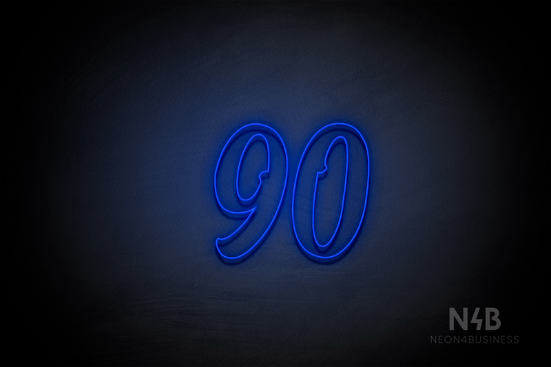 Number "90" (Charming font) - LED neon sign