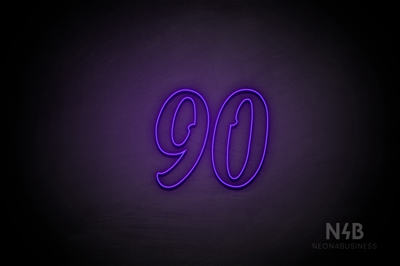 Number "90" (Charming font) - LED neon sign