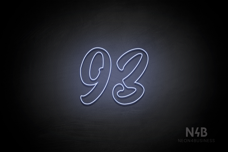 Number "93" (Charming font) - LED neon sign