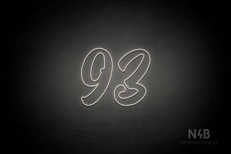 Number "93" (Charming font) - LED neon sign