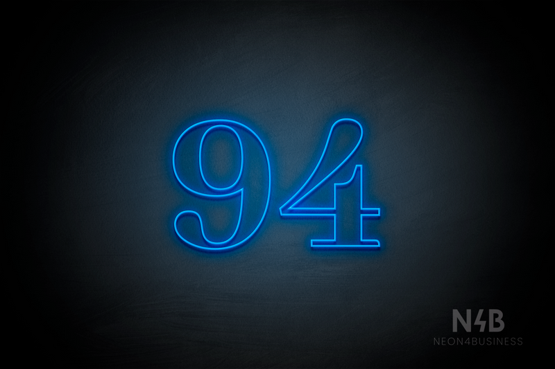 Number "94" (World font) - LED neon sign
