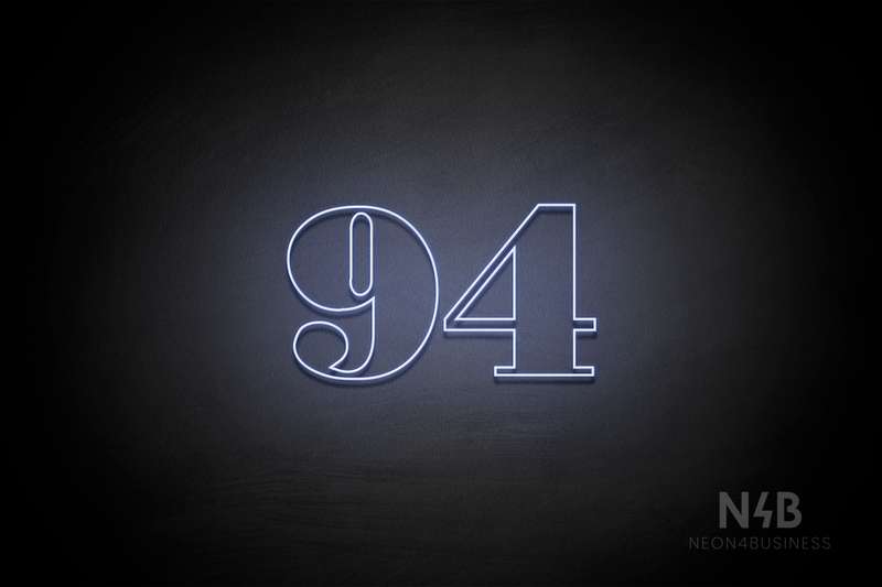 Number "94" (Bodoni Libre font) - LED neon sign