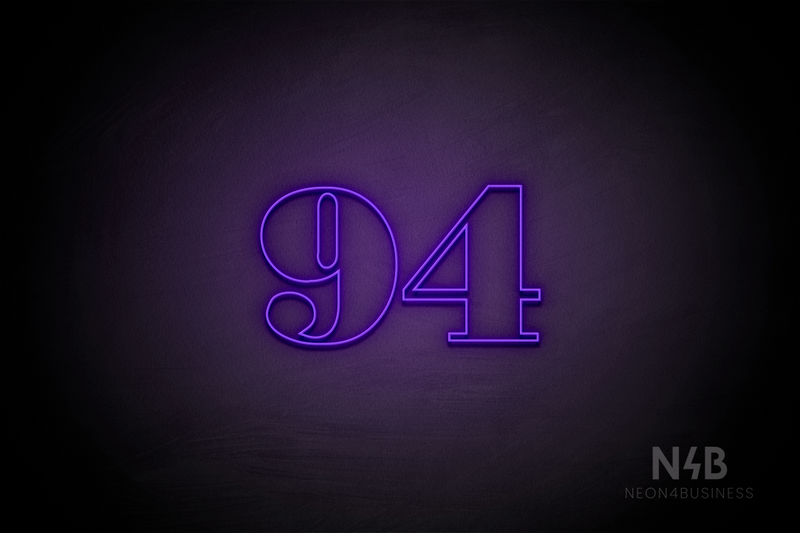 Number "94" (Bodoni Libre font) - LED neon sign