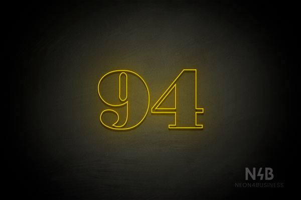 Number "94" (Bodoni Libre font) - LED neon sign