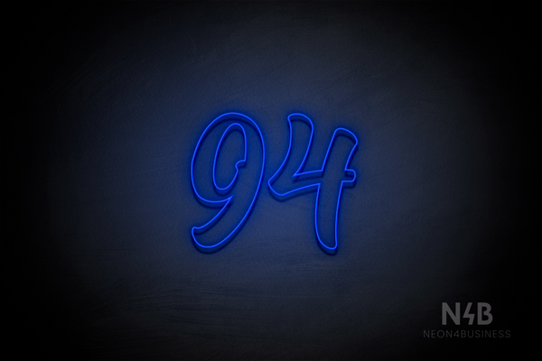 Number "94" (Charming font) - LED neon sign