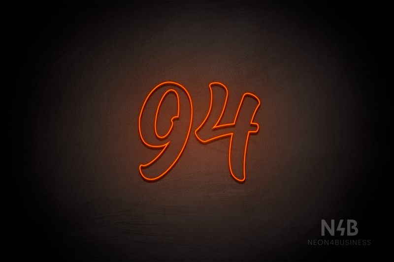 Number "94" (Charming font) - LED neon sign