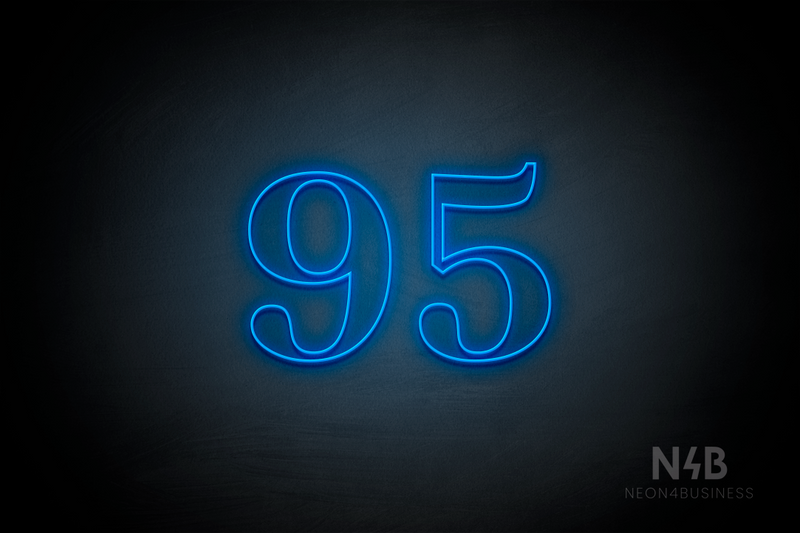 Number "95" (World font) - LED neon sign