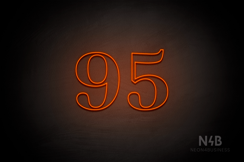 Number "95" (World font) - LED neon sign