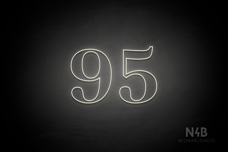 Number "95" (World font) - LED neon sign