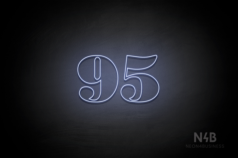 Number "95" (Bodoni Libre font) - LED neon sign