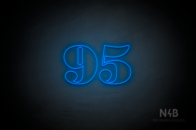 Number "95" (Bodoni Libre font) - LED neon sign