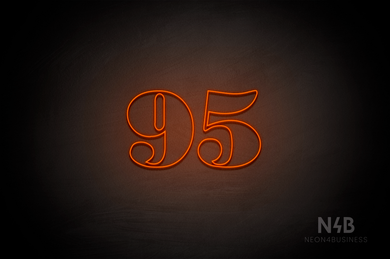 Number "95" (Bodoni Libre font) - LED neon sign