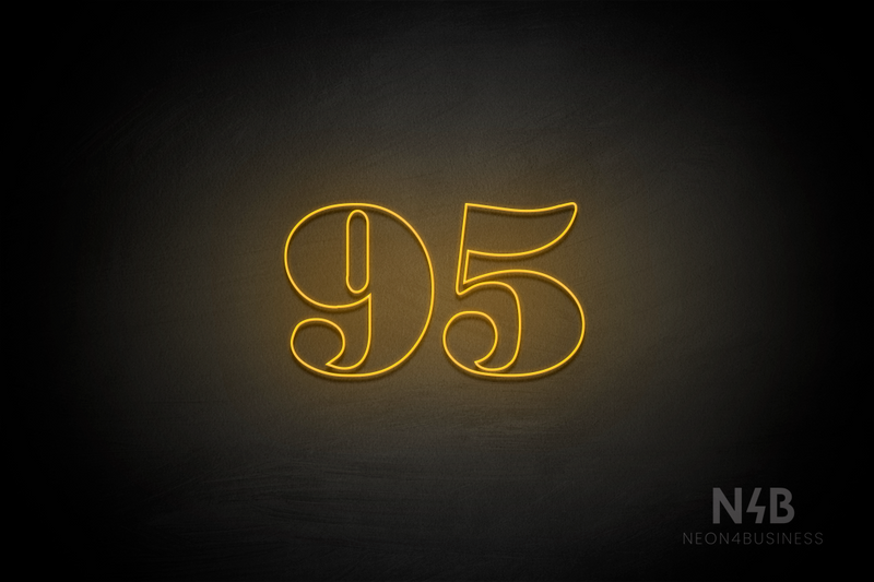 Number "95" (Bodoni Libre font) - LED neon sign