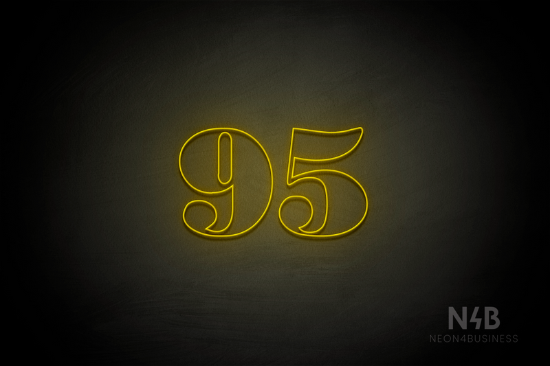Number "95" (Bodoni Libre font) - LED neon sign