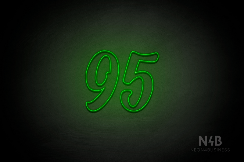 Number "95" (Charming font) - LED neon sign