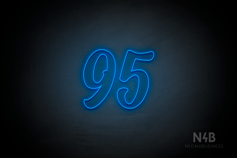 Number "95" (Charming font) - LED neon sign