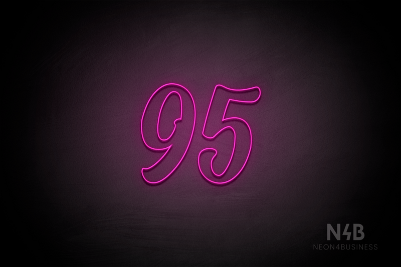 Number "95" (Charming font) - LED neon sign