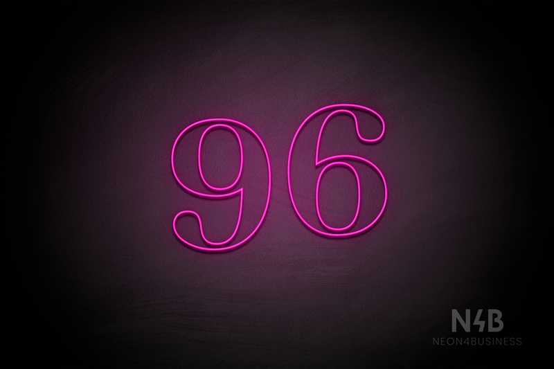 Number "96" (World font) - LED neon sign