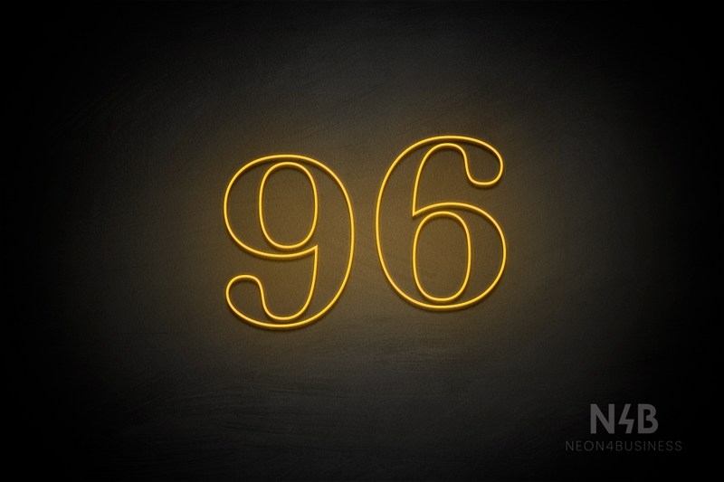 Number "96" (World font) - LED neon sign