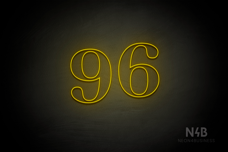 Number "96" (World font) - LED neon sign