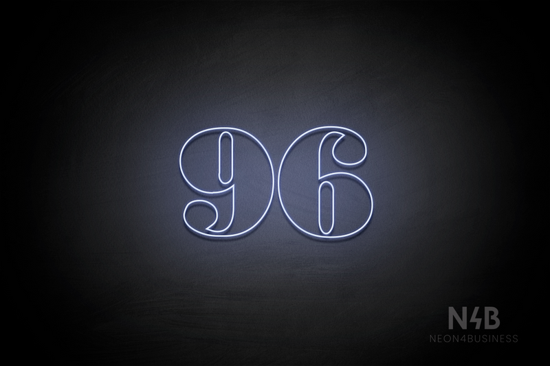 Number "96" (Bodoni Libre font) - LED neon sign