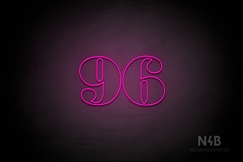 Number "96" (Bodoni Libre font) - LED neon sign