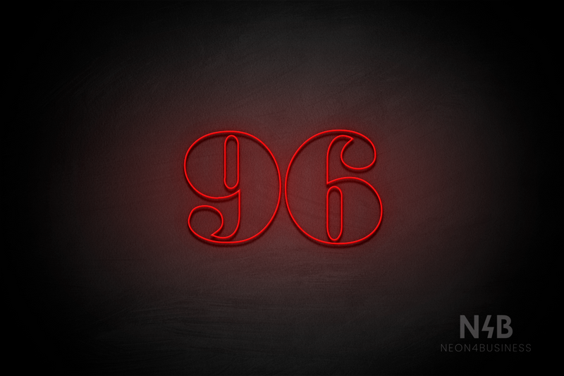Number "96" (Bodoni Libre font) - LED neon sign