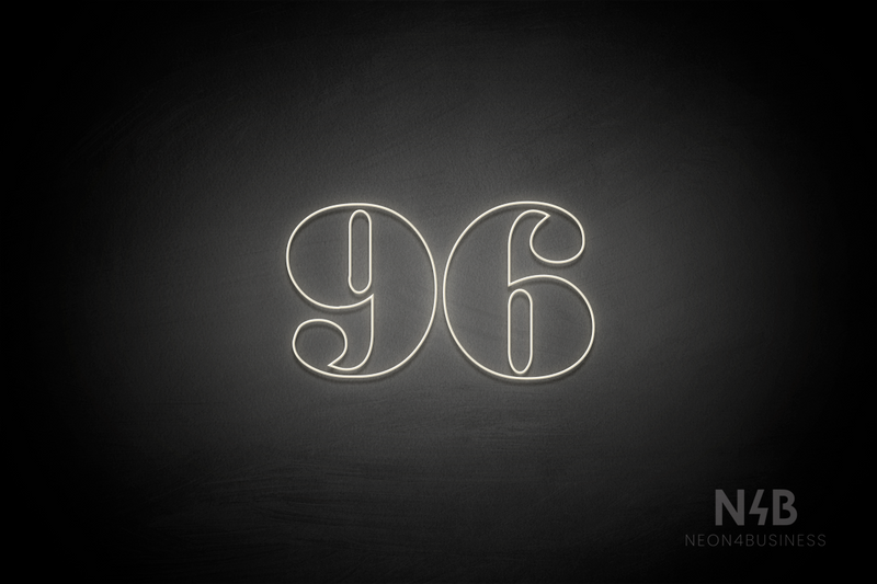 Number "96" (Bodoni Libre font) - LED neon sign