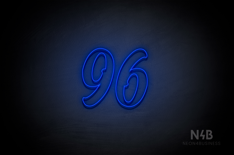 Number "96" (Charming font) - LED neon sign